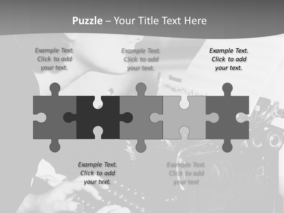 A Woman Typing On An Old Typewriter PowerPoint Template