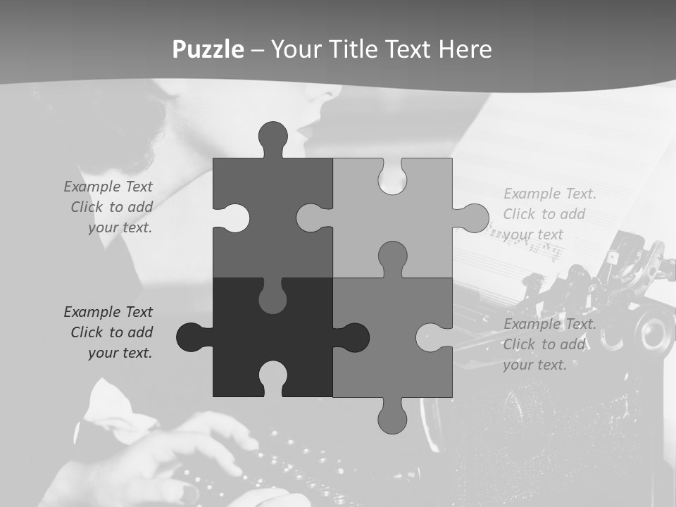 A Woman Typing On An Old Typewriter PowerPoint Template