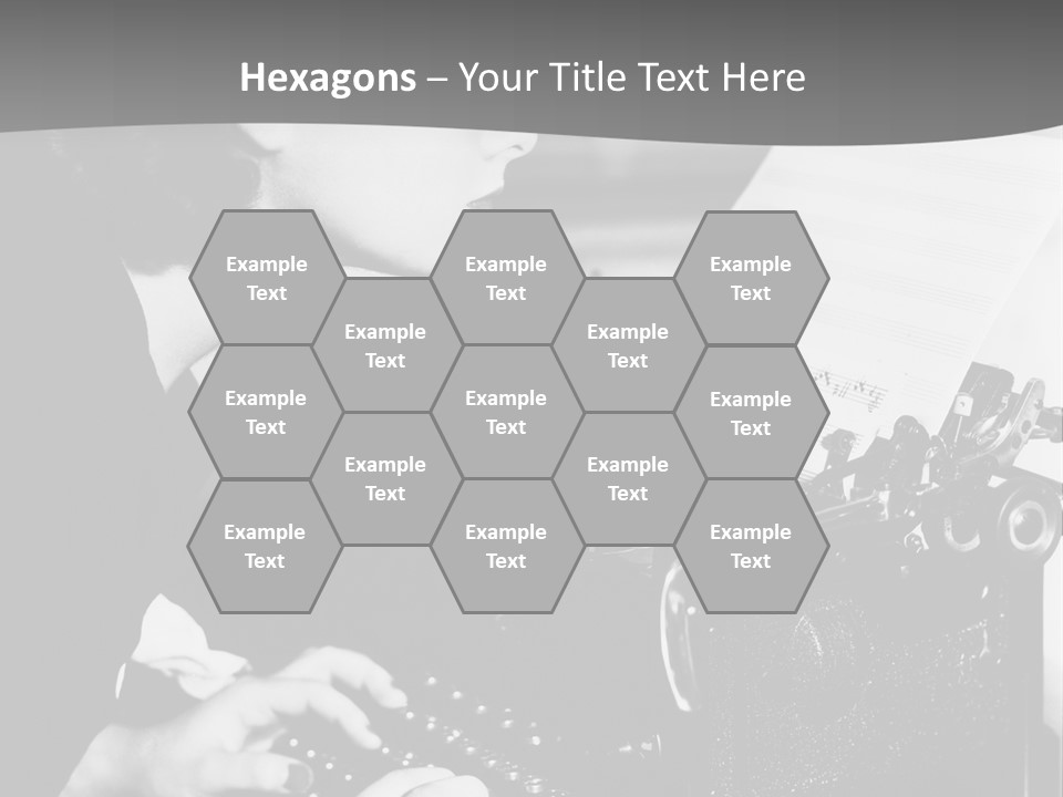 A Woman Typing On An Old Typewriter PowerPoint Template