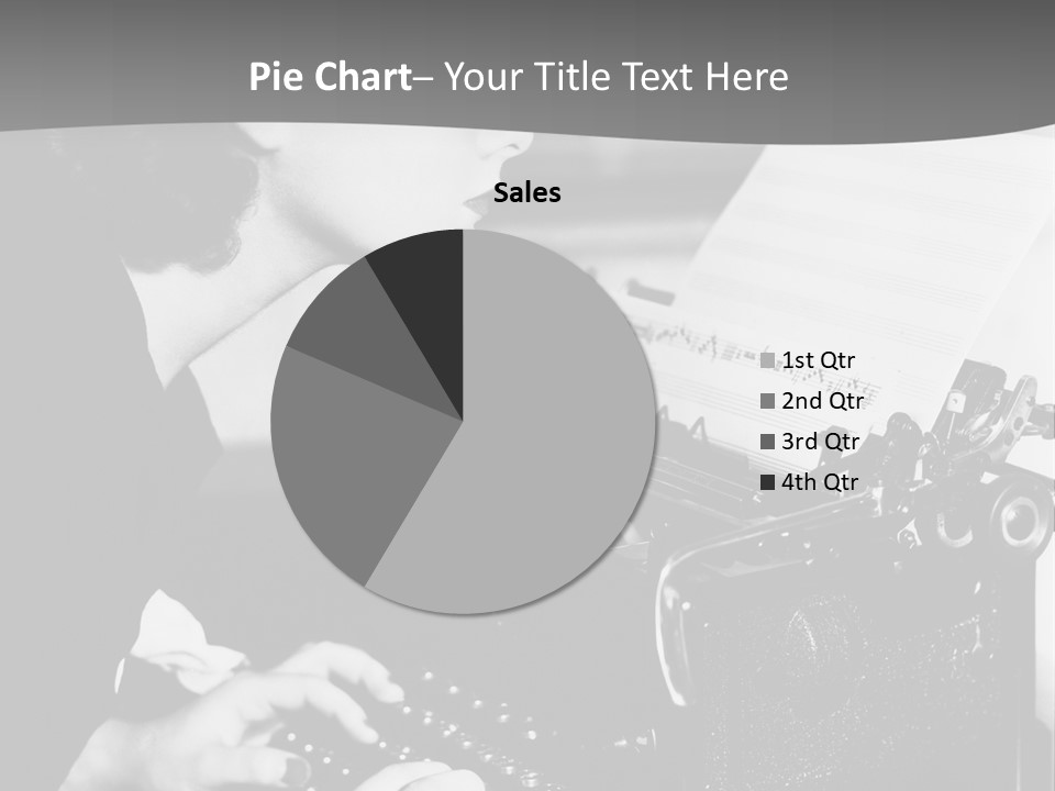 A Woman Typing On An Old Typewriter PowerPoint Template