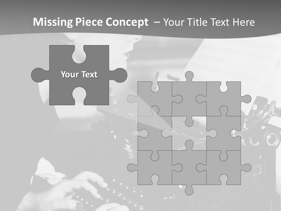 A Woman Typing On An Old Typewriter PowerPoint Template