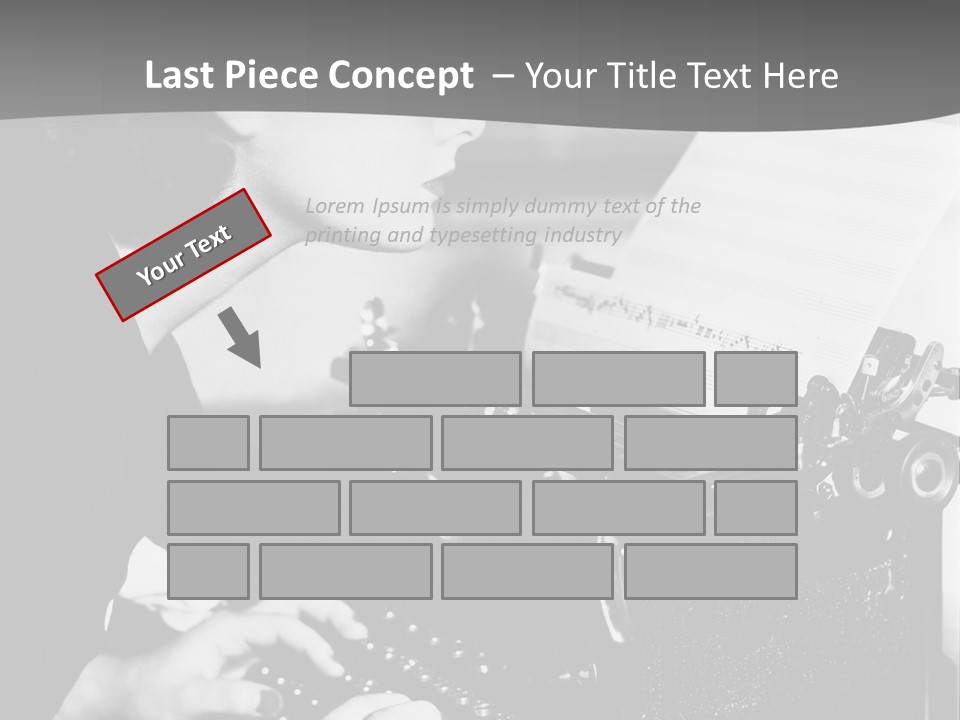 A Woman Typing On An Old Typewriter PowerPoint Template