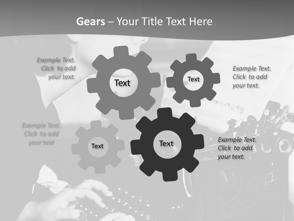 A Woman Typing On An Old Typewriter PowerPoint Template