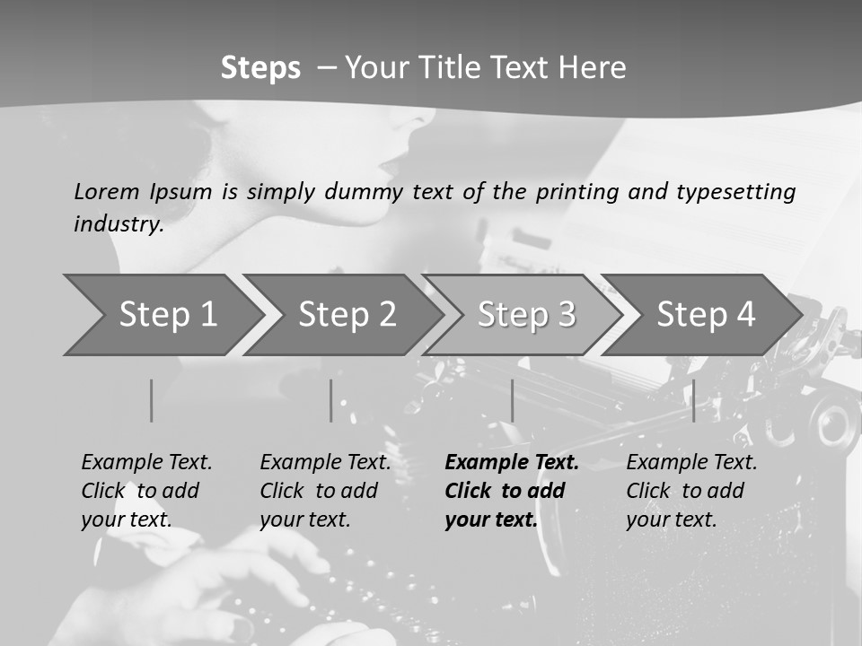A Woman Typing On An Old Typewriter PowerPoint Template