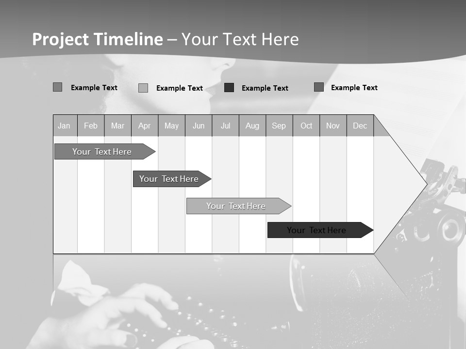 A Woman Typing On An Old Typewriter PowerPoint Template