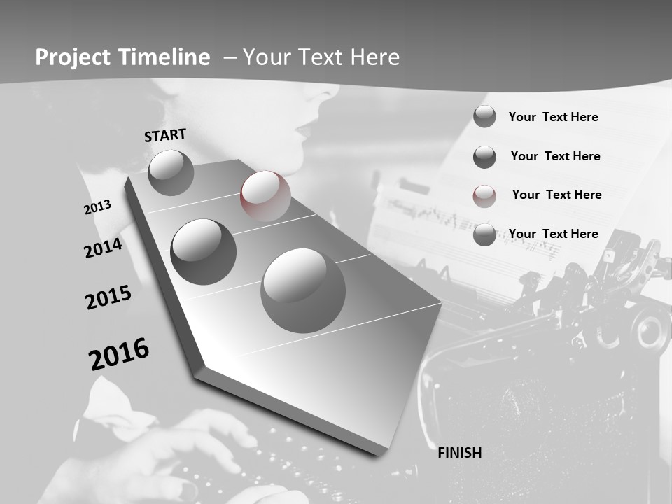 A Woman Typing On An Old Typewriter PowerPoint Template