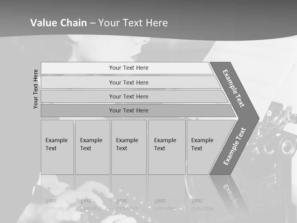 A Woman Typing On An Old Typewriter PowerPoint Template