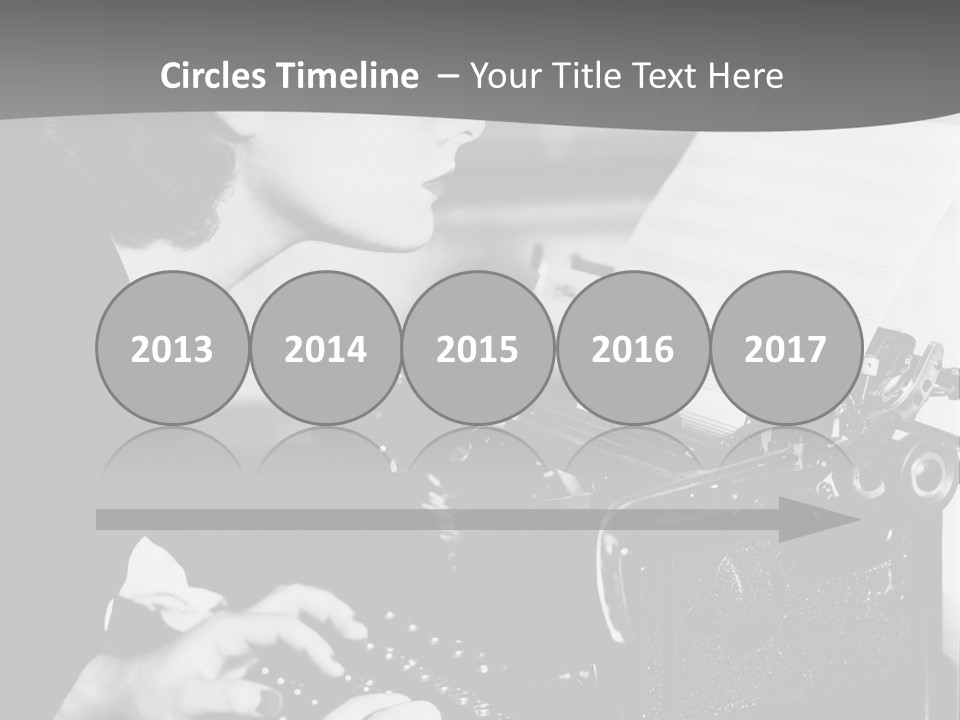 A Woman Typing On An Old Typewriter PowerPoint Template