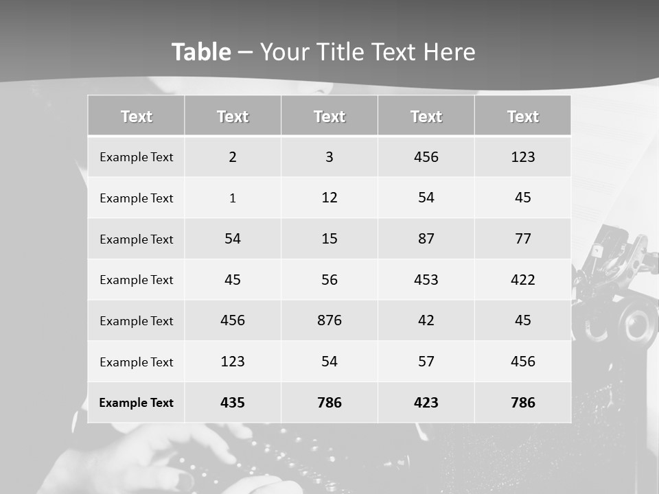 A Woman Typing On An Old Typewriter PowerPoint Template