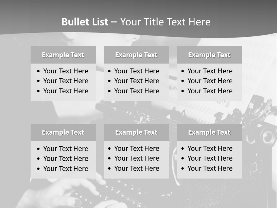 A Woman Typing On An Old Typewriter PowerPoint Template