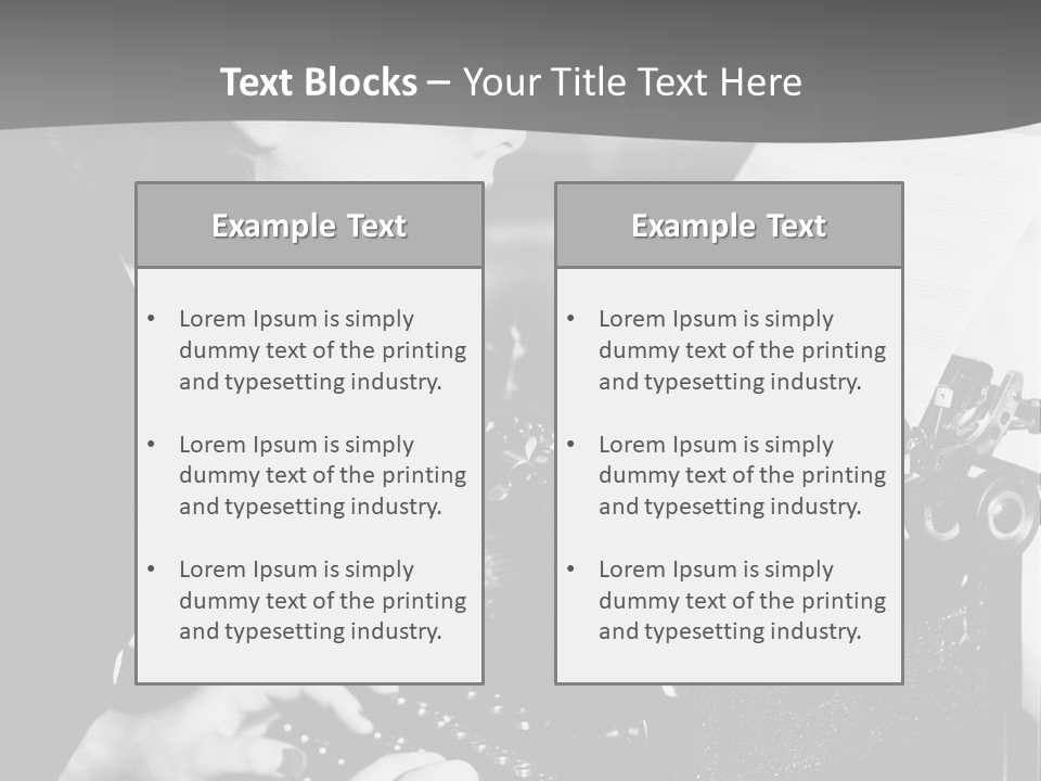 A Woman Typing On An Old Typewriter PowerPoint Template