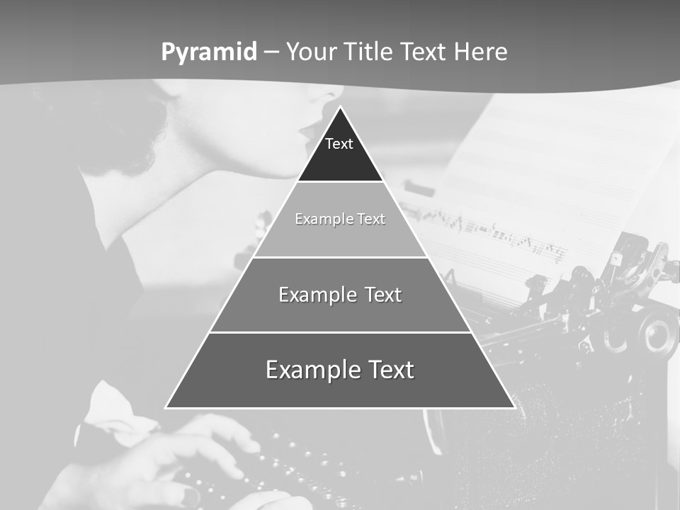 A Woman Typing On An Old Typewriter PowerPoint Template