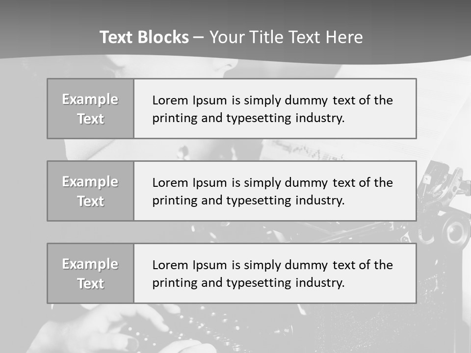 A Woman Typing On An Old Typewriter PowerPoint Template