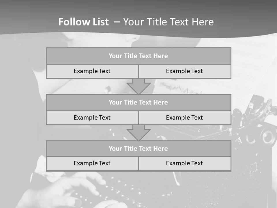 A Woman Typing On An Old Typewriter PowerPoint Template