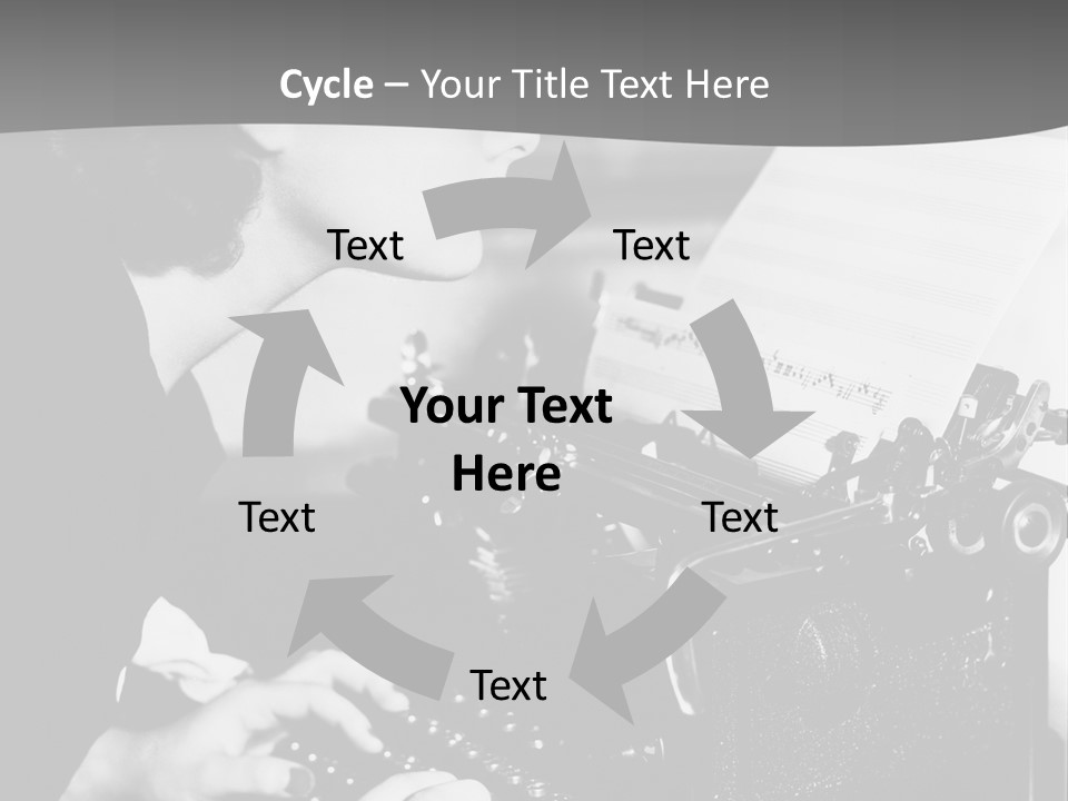 A Woman Typing On An Old Typewriter PowerPoint Template