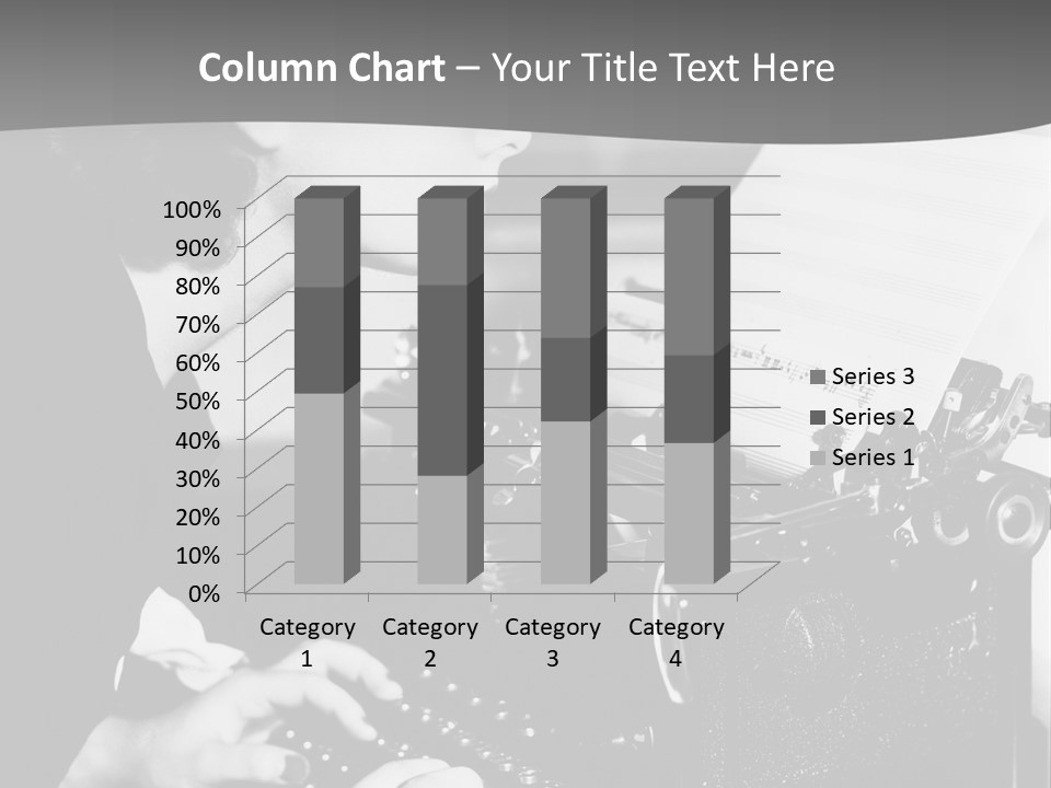 A Woman Typing On An Old Typewriter PowerPoint Template