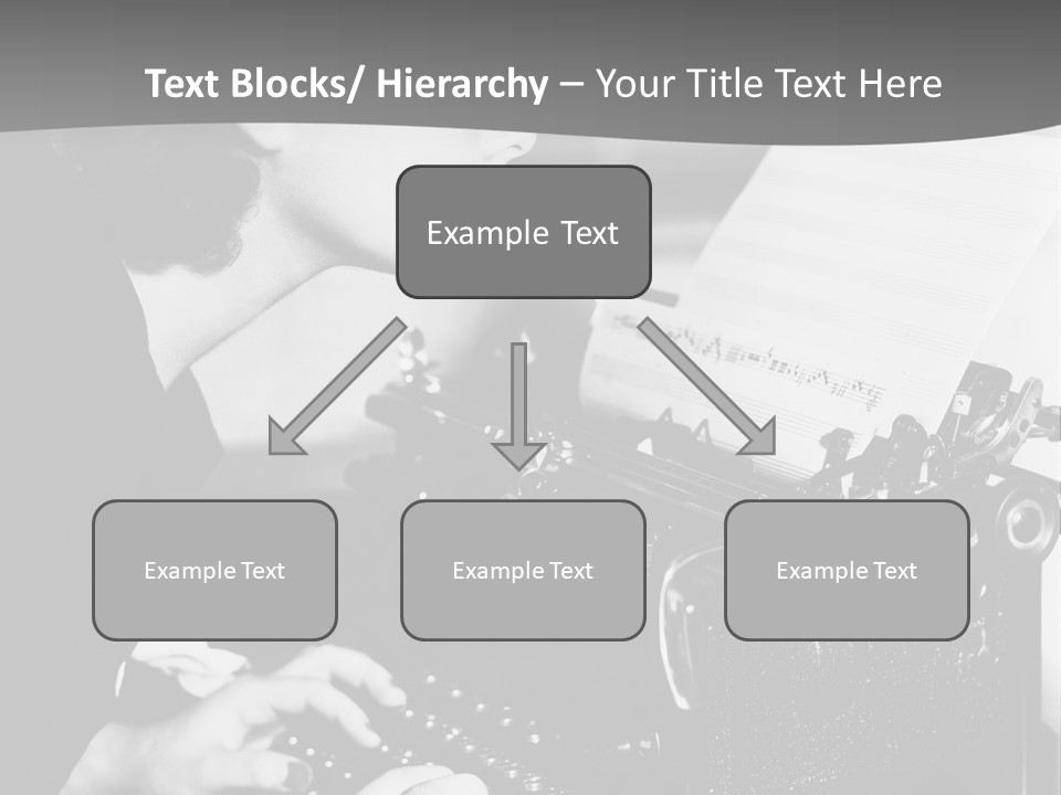 A Woman Typing On An Old Typewriter PowerPoint Template