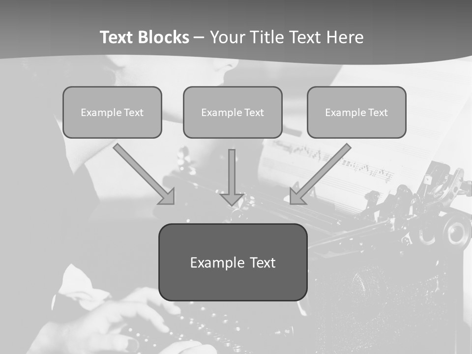 A Woman Typing On An Old Typewriter PowerPoint Template