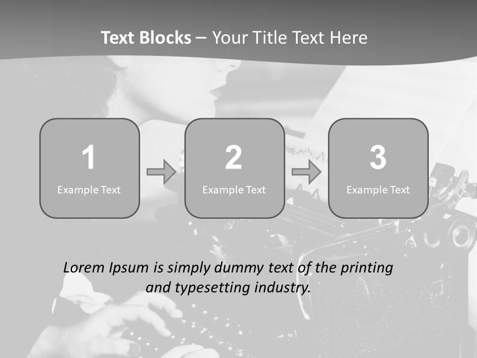 A Woman Typing On An Old Typewriter PowerPoint Template