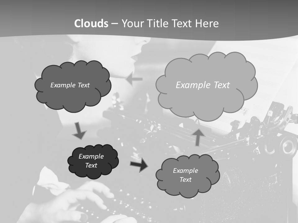 A Woman Typing On An Old Typewriter PowerPoint Template
