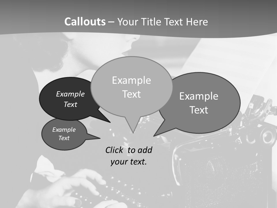 A Woman Typing On An Old Typewriter PowerPoint Template