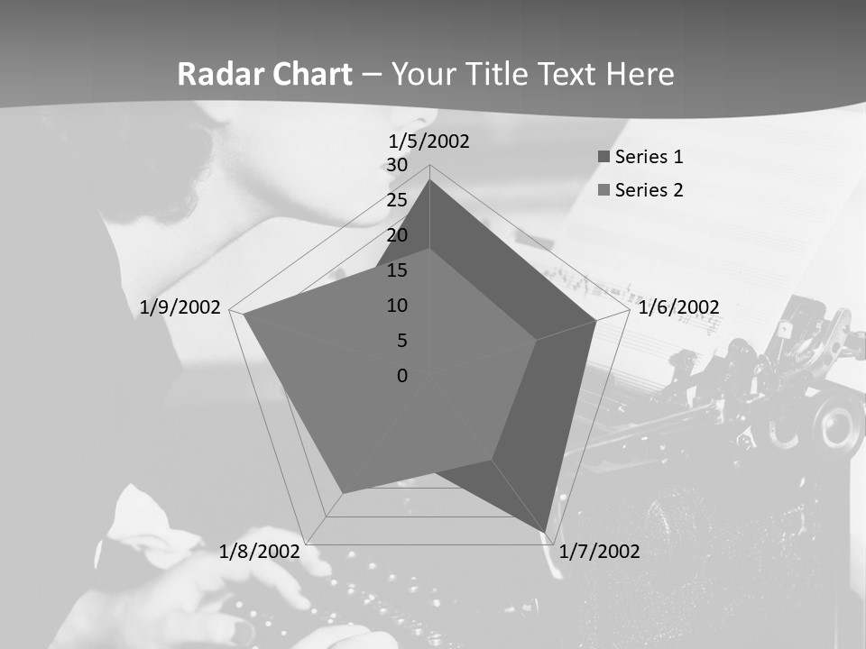 A Woman Typing On An Old Typewriter PowerPoint Template