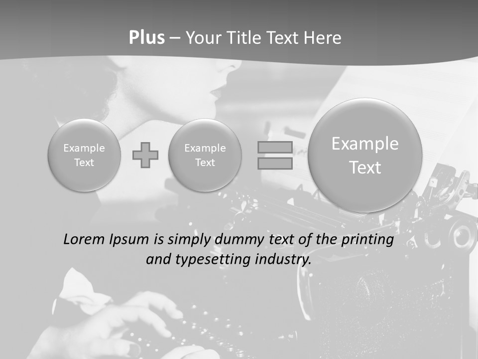 A Woman Typing On An Old Typewriter PowerPoint Template