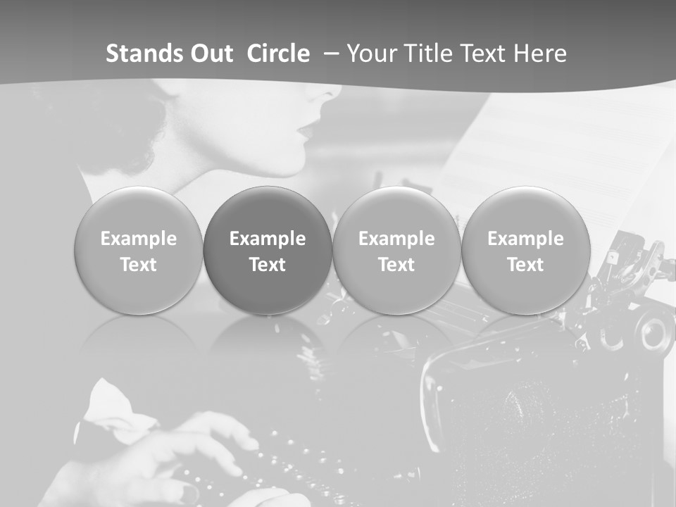 A Woman Typing On An Old Typewriter PowerPoint Template