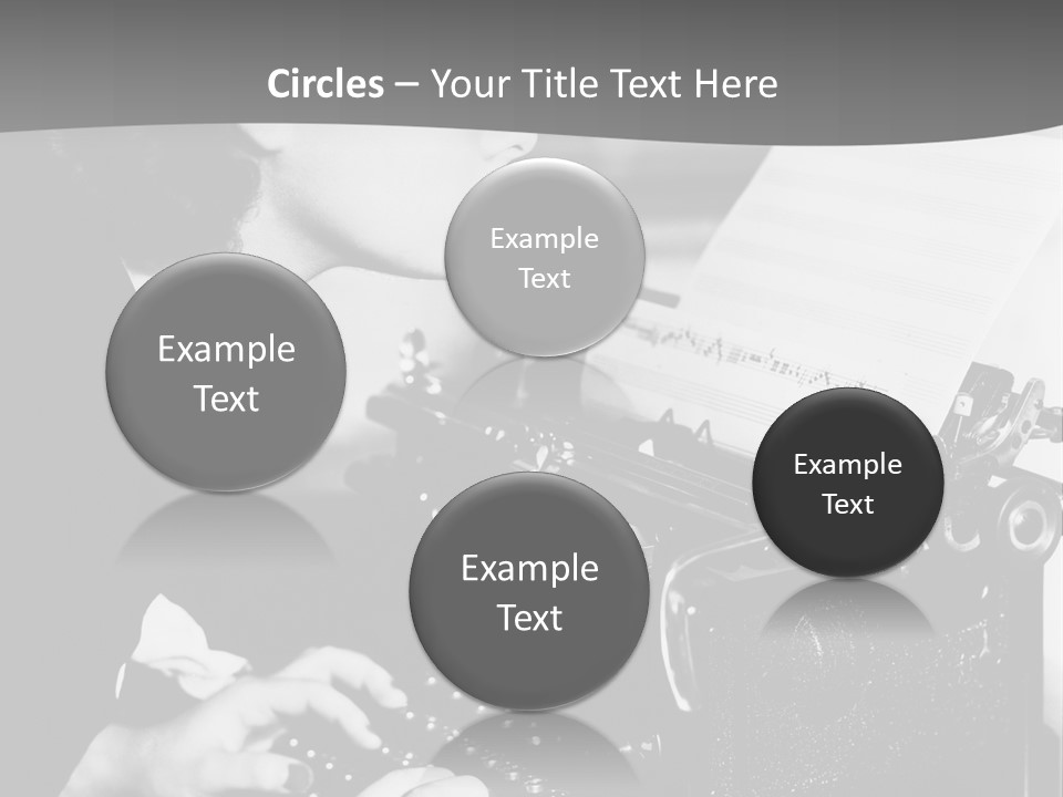 A Woman Typing On An Old Typewriter PowerPoint Template