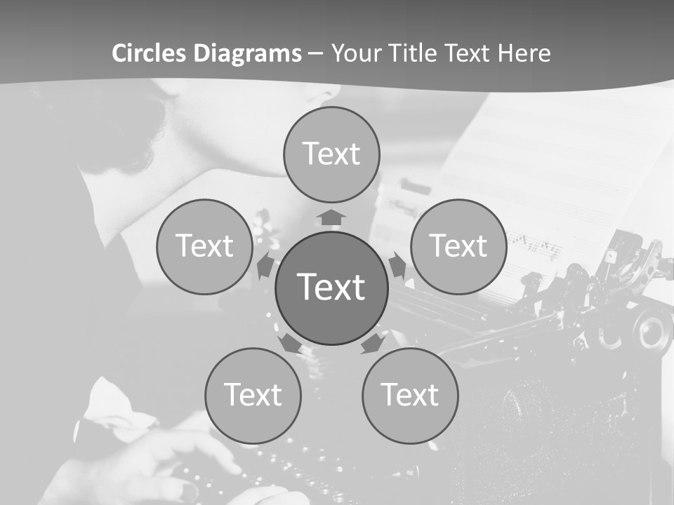 A Woman Typing On An Old Typewriter PowerPoint Template