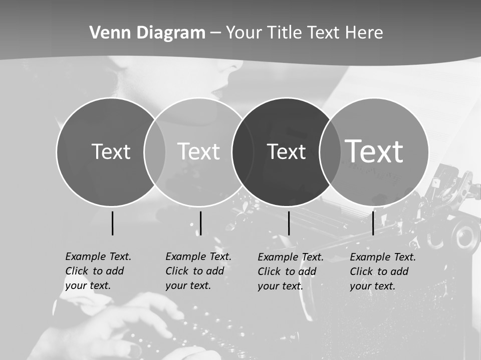 A Woman Typing On An Old Typewriter PowerPoint Template