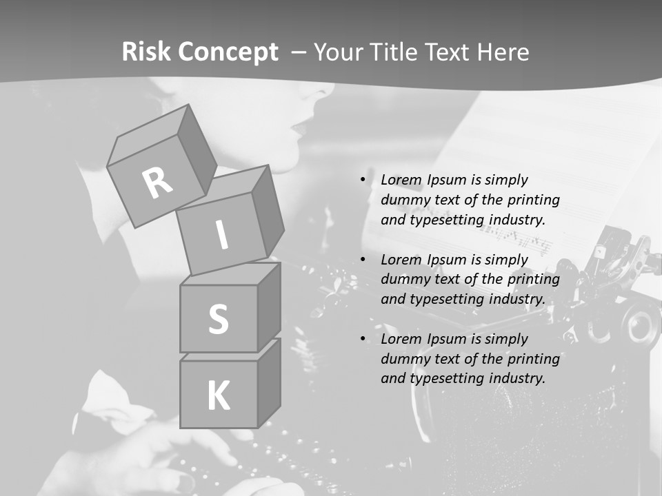 A Woman Typing On An Old Typewriter PowerPoint Template