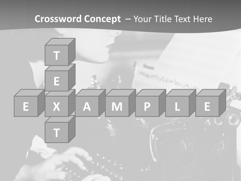 A Woman Typing On An Old Typewriter PowerPoint Template