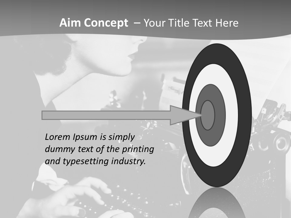 A Woman Typing On An Old Typewriter PowerPoint Template