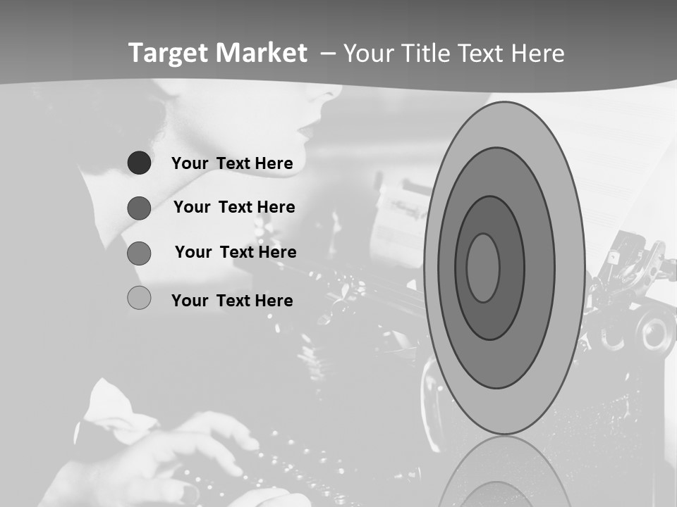 A Woman Typing On An Old Typewriter PowerPoint Template