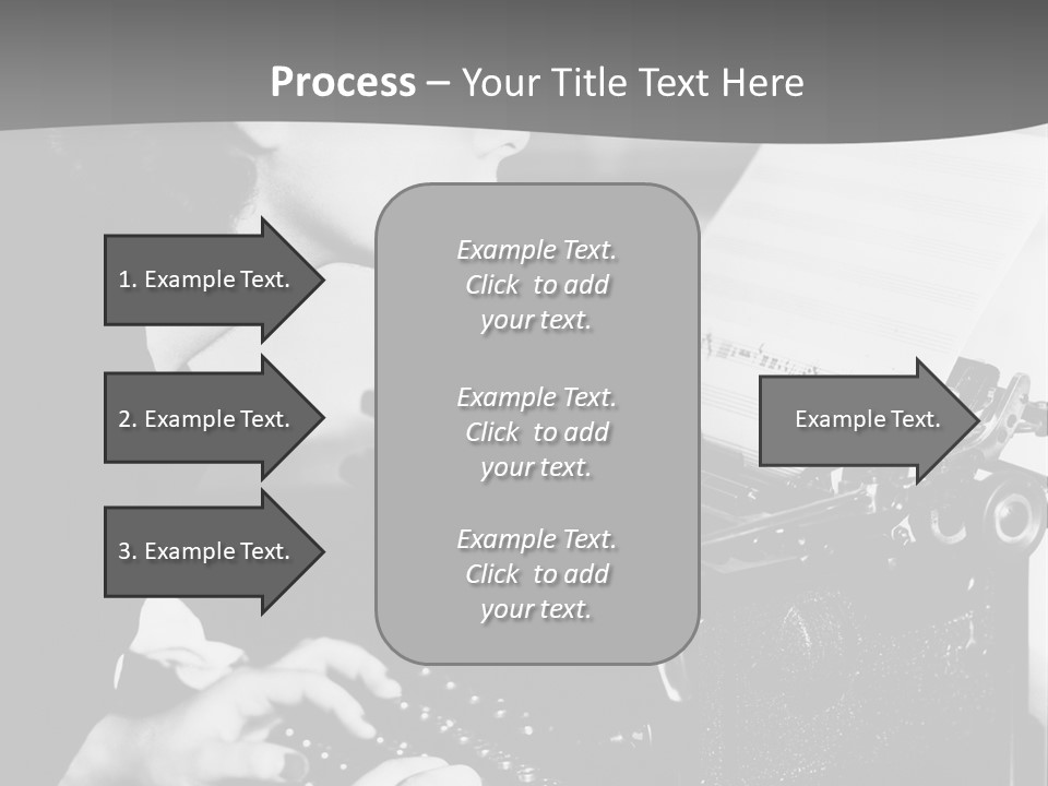 A Woman Typing On An Old Typewriter PowerPoint Template