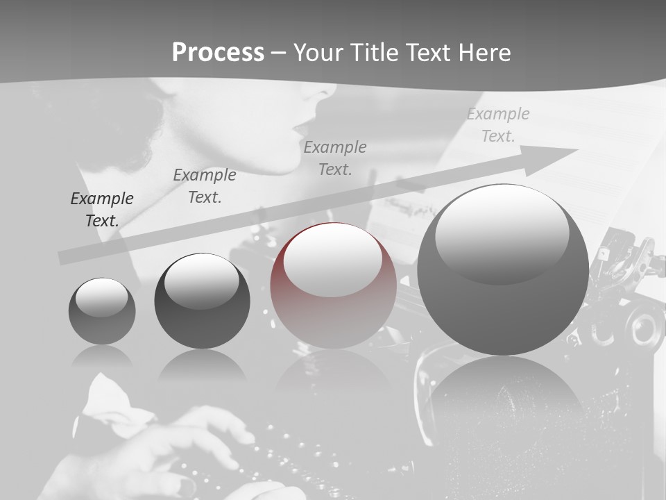 A Woman Typing On An Old Typewriter PowerPoint Template