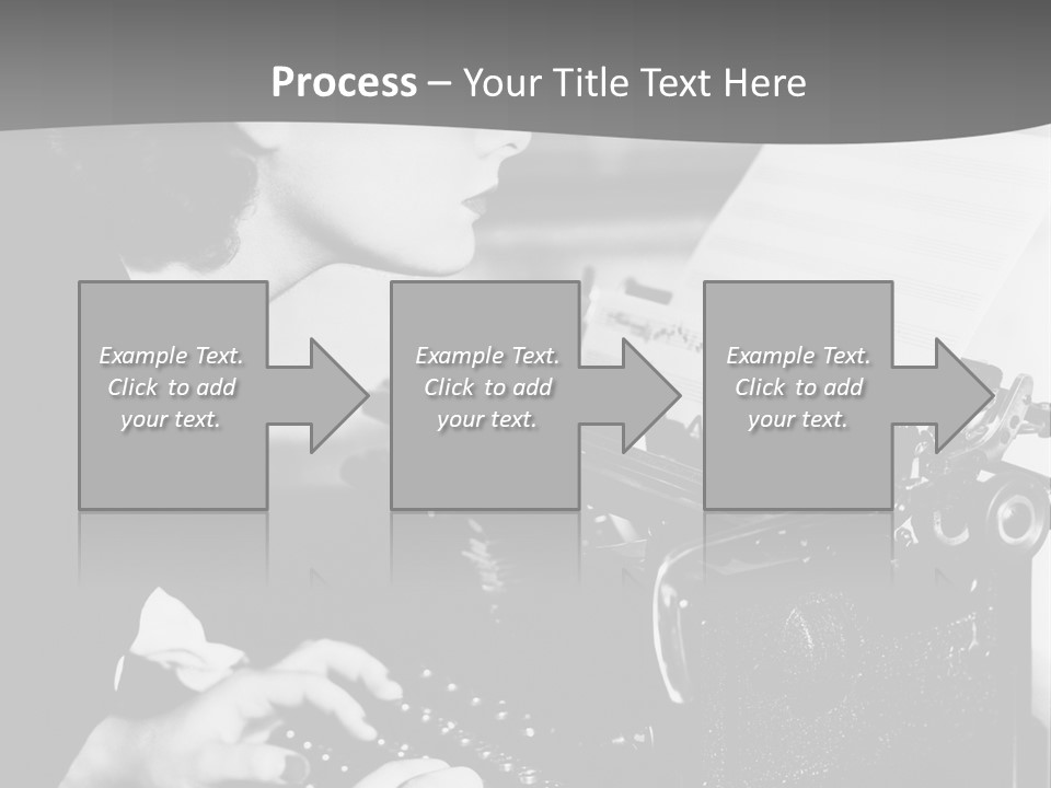 A Woman Typing On An Old Typewriter PowerPoint Template