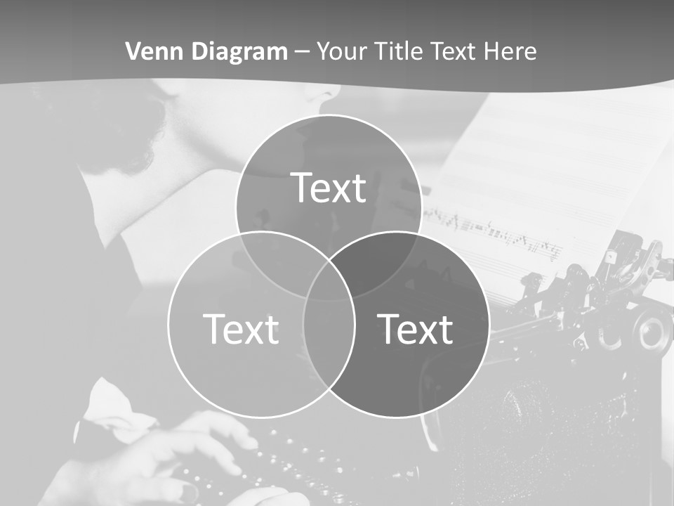 A Woman Typing On An Old Typewriter PowerPoint Template