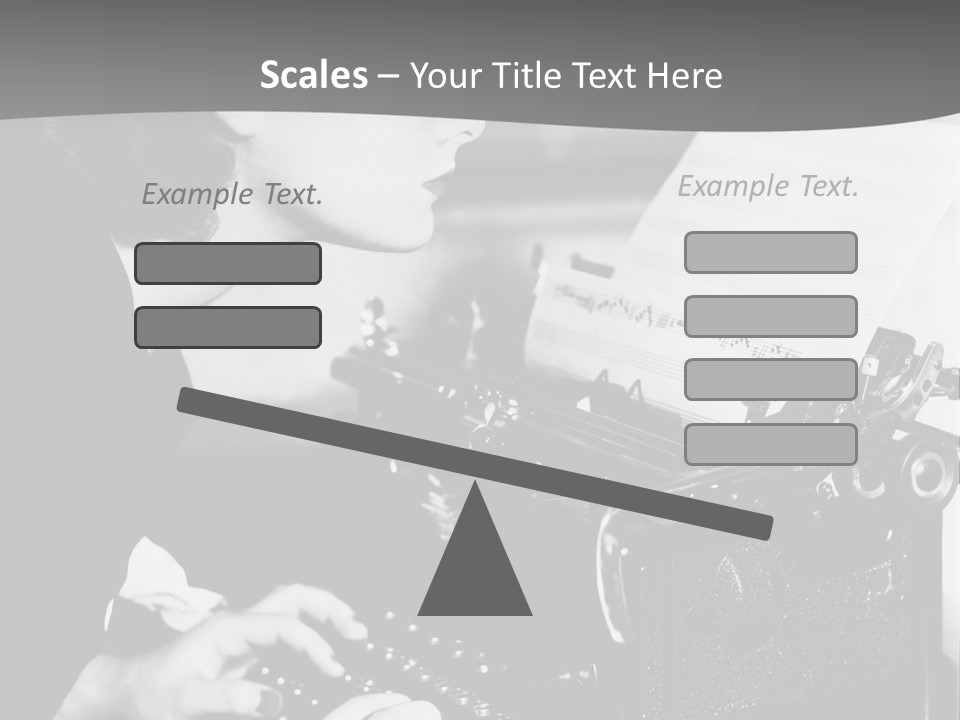 A Woman Typing On An Old Typewriter PowerPoint Template