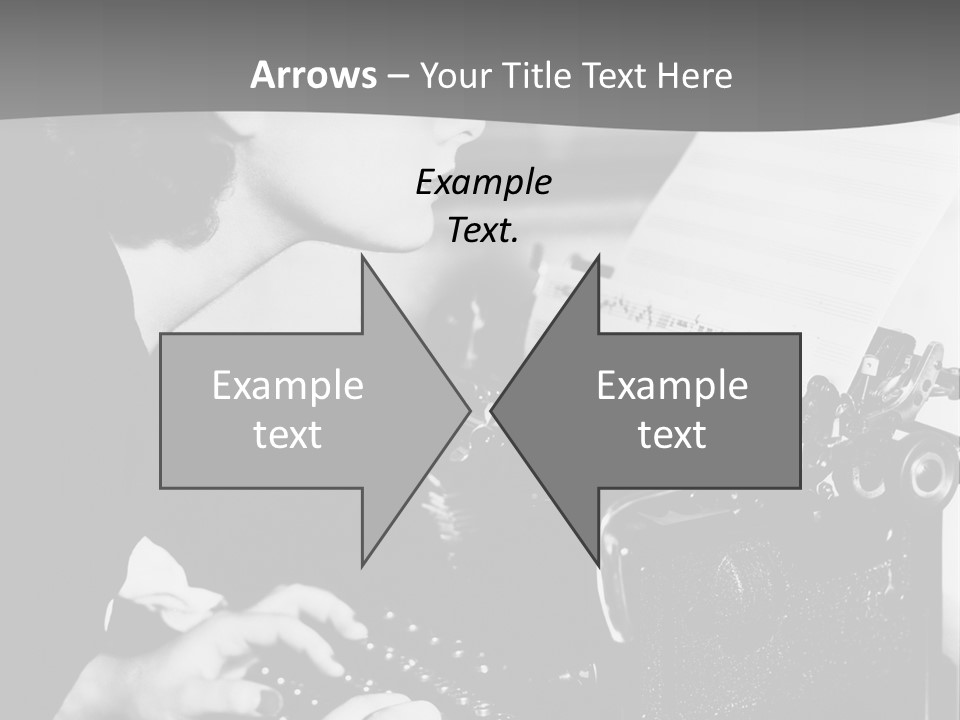 A Woman Typing On An Old Typewriter PowerPoint Template
