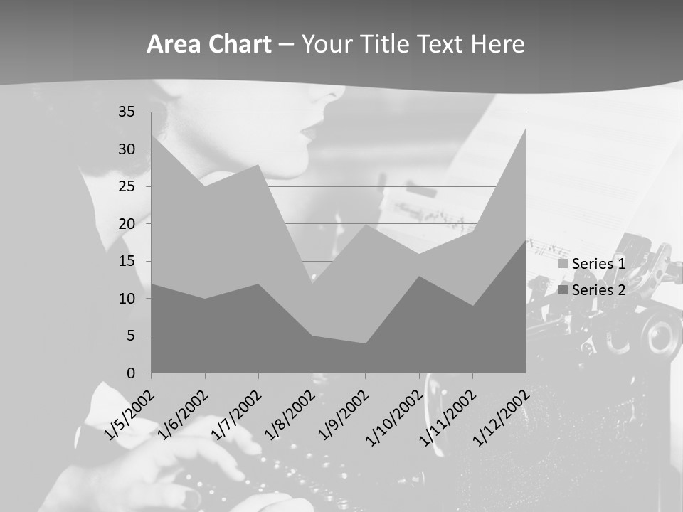 A Woman Typing On An Old Typewriter PowerPoint Template