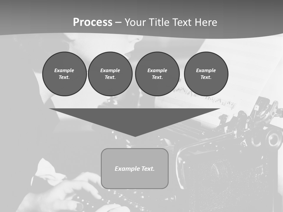 A Woman Typing On An Old Typewriter PowerPoint Template
