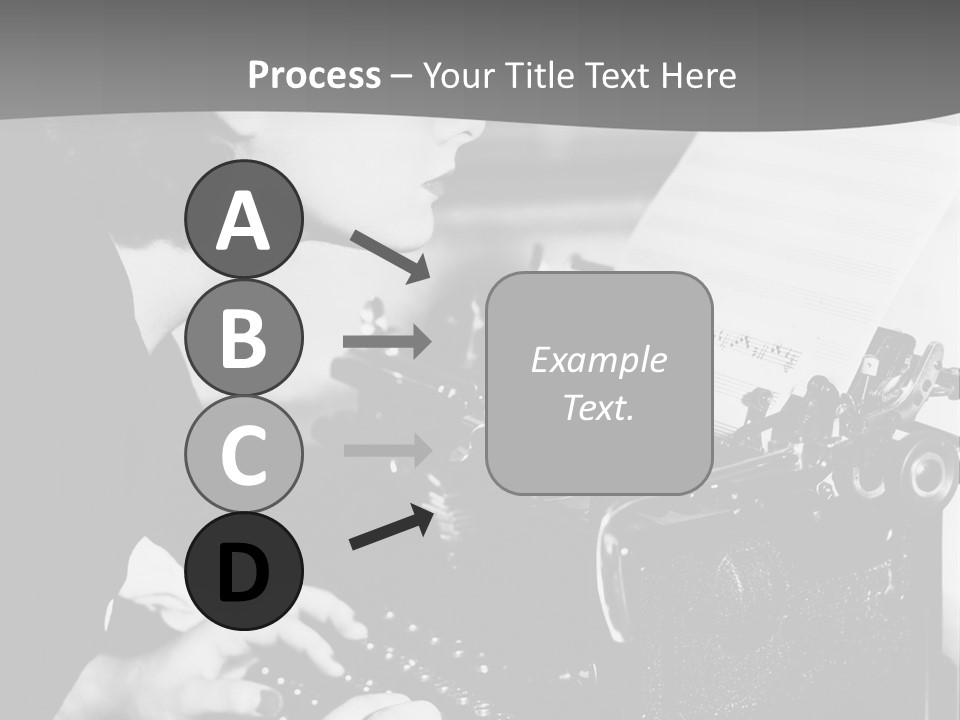 A Woman Typing On An Old Typewriter PowerPoint Template