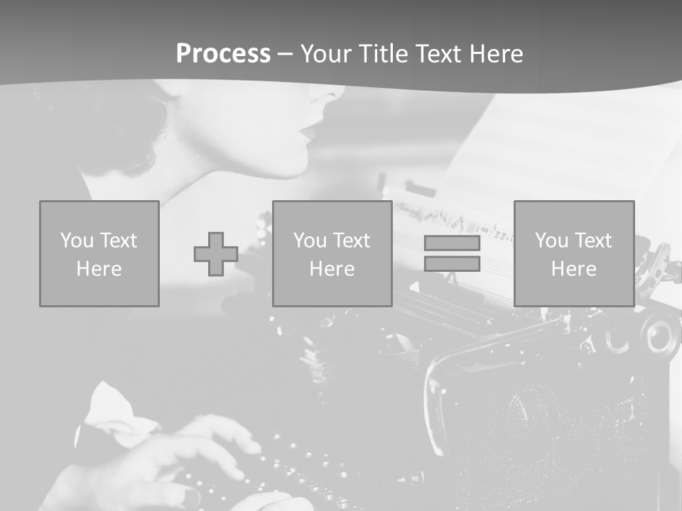 A Woman Typing On An Old Typewriter PowerPoint Template