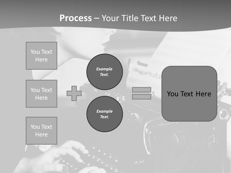 A Woman Typing On An Old Typewriter PowerPoint Template