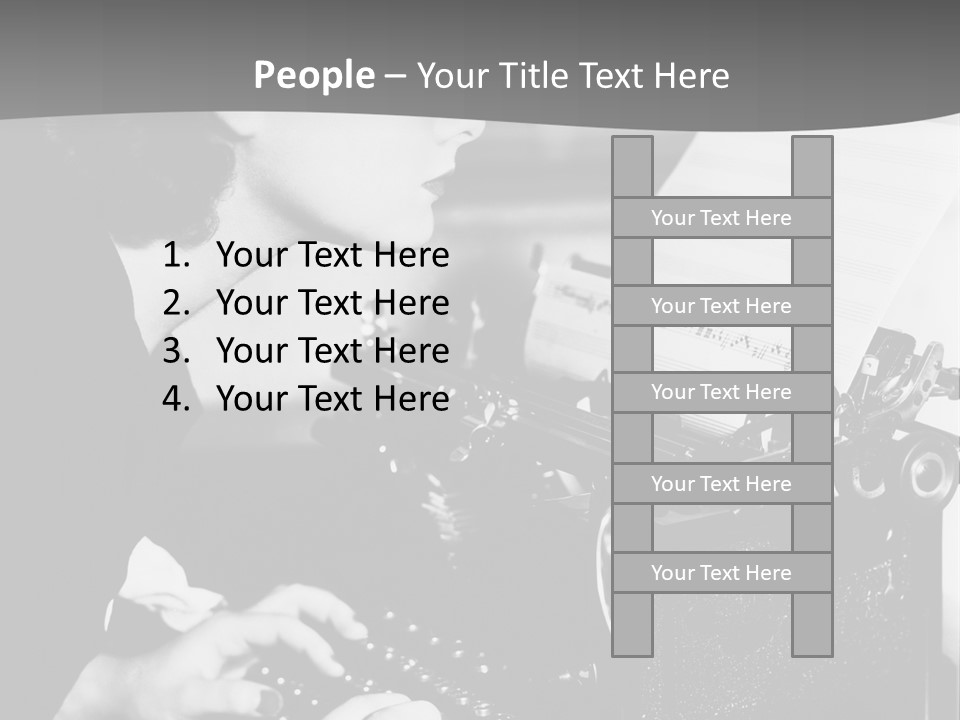 A Woman Typing On An Old Typewriter PowerPoint Template