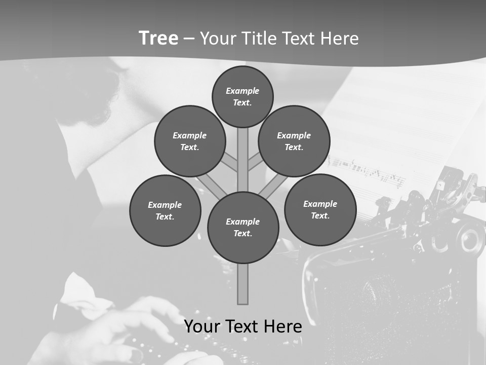 A Woman Typing On An Old Typewriter PowerPoint Template