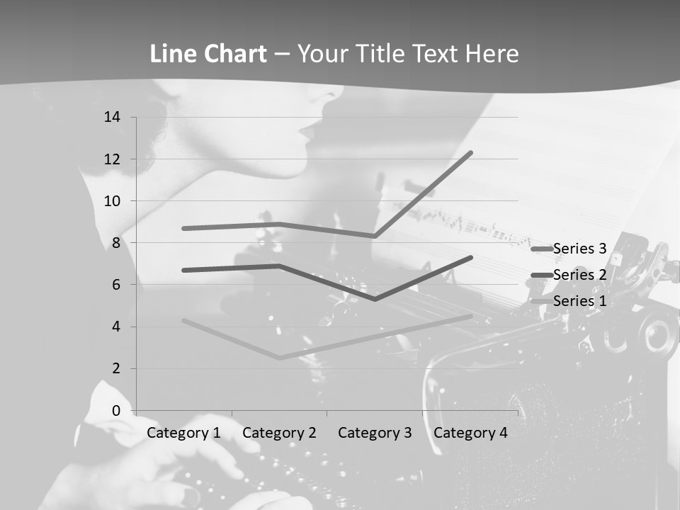 A Woman Typing On An Old Typewriter PowerPoint Template