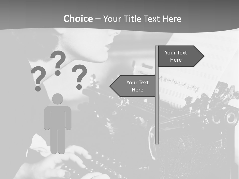 A Woman Typing On An Old Typewriter PowerPoint Template